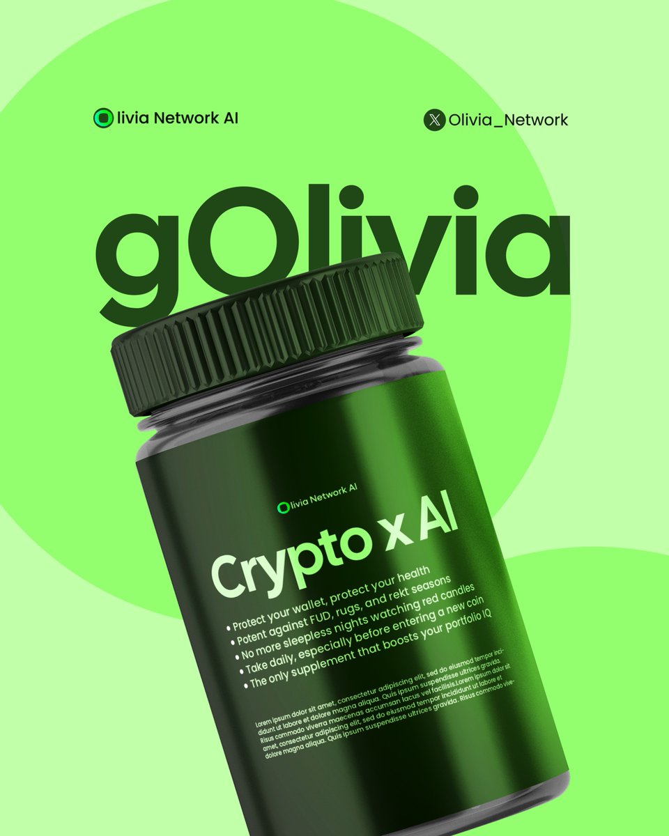 Olivia Network AI (@olivia_network) on Twitter photo GOlivia!🤖💚
We deliver you with the best of Crypto x AI
Take the green pill today! GOlivia!🤖💚
We deliver you with the best of Crypto x AI
Take the green pill today!