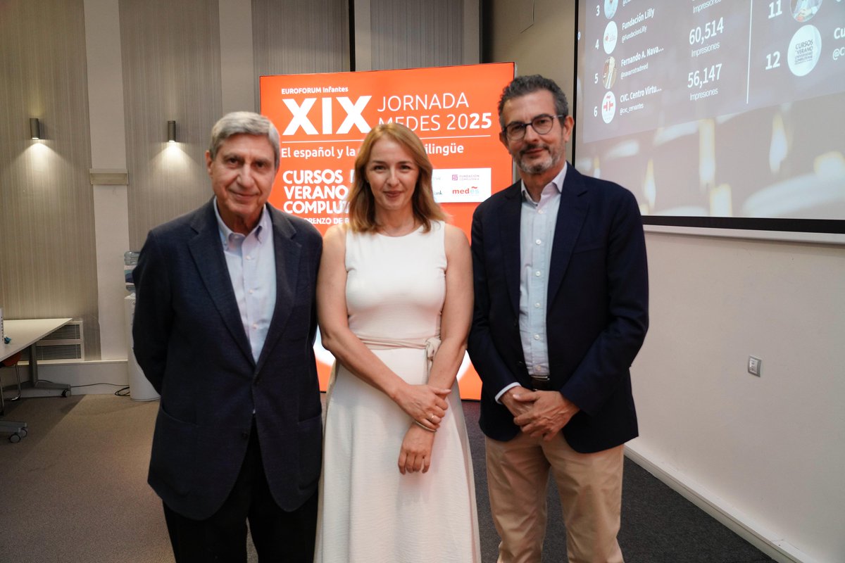Fundación Lilly (@fundacionlilly) on Twitter photo 🎙 Compartimos el episodio 'Multilingüismo en español' del programa 'Un idioma sin fronteras' (<a href="/rne/">Radio Nacional</a>) con @angelaidioma. Un episodio dedicado a la XIX #JornadaMEDES 'El español y la ciencia multilingüe', celebrada en el marco de los @cursosveranoUCM de El Escorial.
Una jornada 🎙 Compartimos el episodio 'Multilingüismo en español' del programa 'Un idioma sin fronteras' (<a href="/rne/">Radio Nacional</a>) con @angelaidioma. Un episodio dedicado a la XIX #JornadaMEDES 'El español y la ciencia multilingüe', celebrada en el marco de los @cursosveranoUCM de El Escorial.
Una jornada