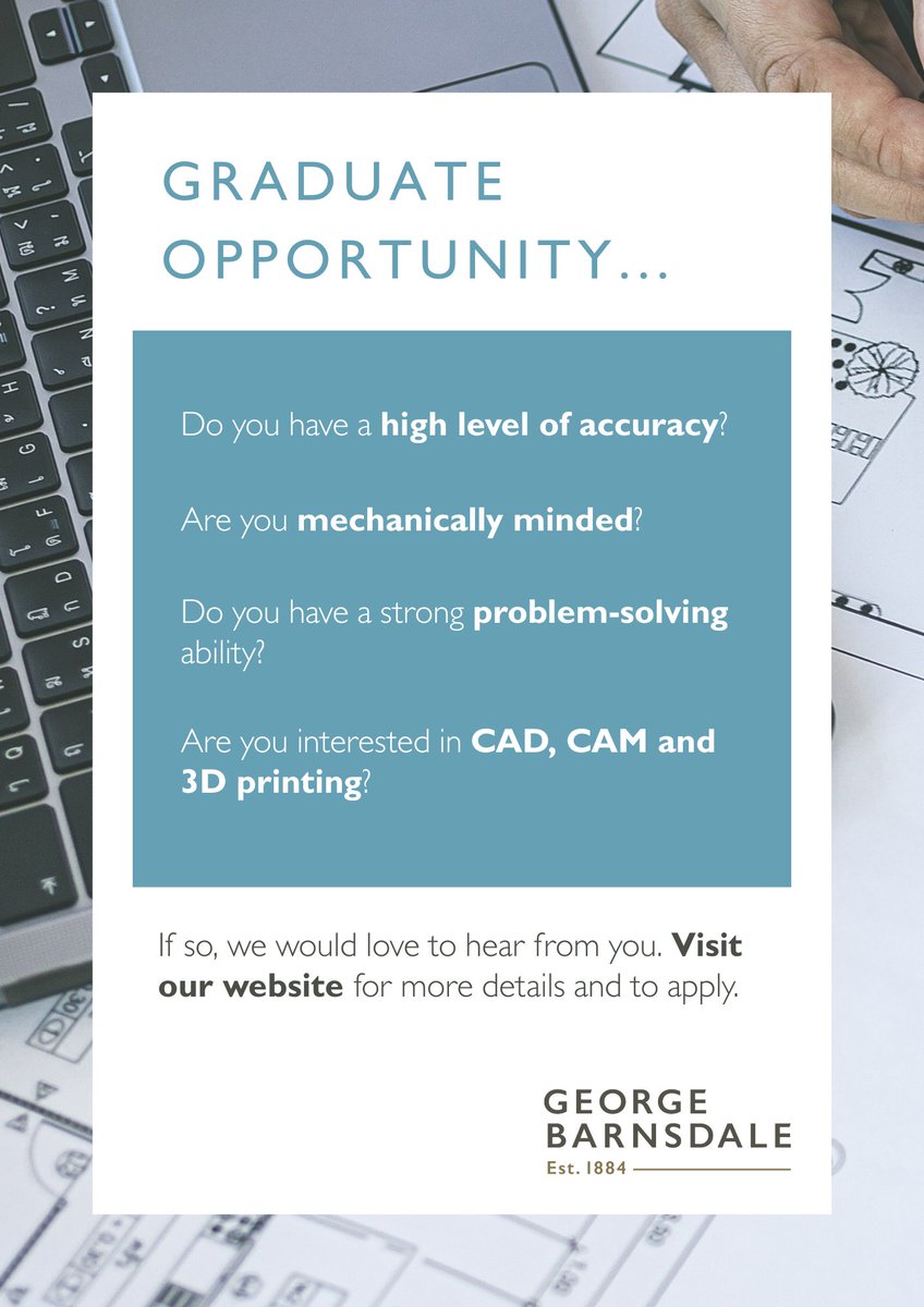 **Graduate opportunity!**

Join our family-run business following a £1 million investment in new CNC technology. We seek someone eager to grow in a fast-paced environment.

Interested? Apply now: georgebarnsdale.co.uk/careers/

#GeorgeBarnsdale #graduaterole #graduate #opportunity