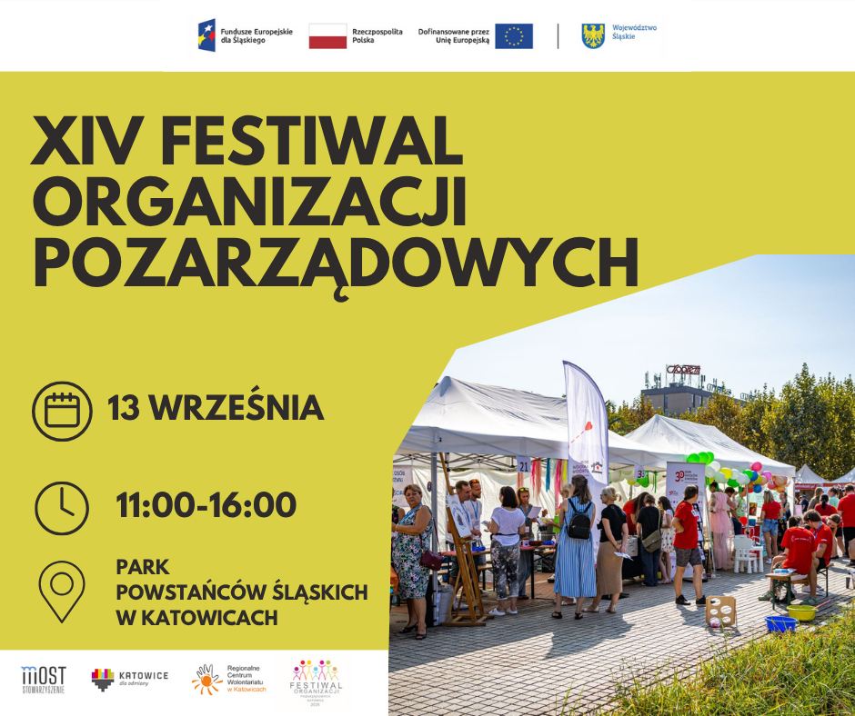 miasto_katowice's tweet image. Już 13 września w Parku Powstańców Śląskich odbędzie się XIV Festiwal Organizacji Pozarządowych w #Katowice! 🥳
Twórz razem z nami, to wyjątkowe wydarzenie.
Zgłoś swoją organizację do udziału wypełniając formularz zgłoszeniowy: forms.gle/rRPJG1tBGhAA1w…
Regulamin wydarzenia…
