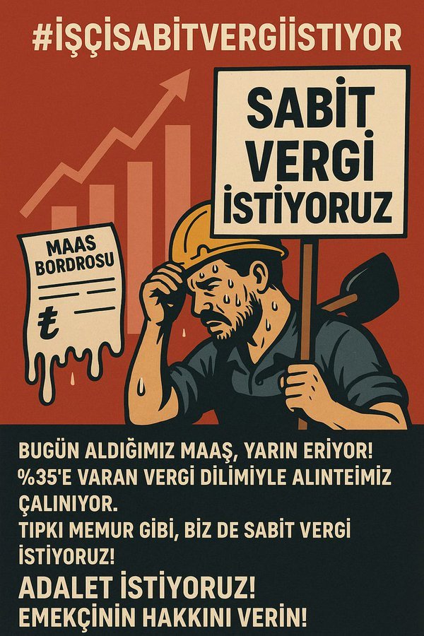 CiftciogluTaner's tweet photo. #İşciSabitVergiİstiyor https://t.co/eypUxkOV3s