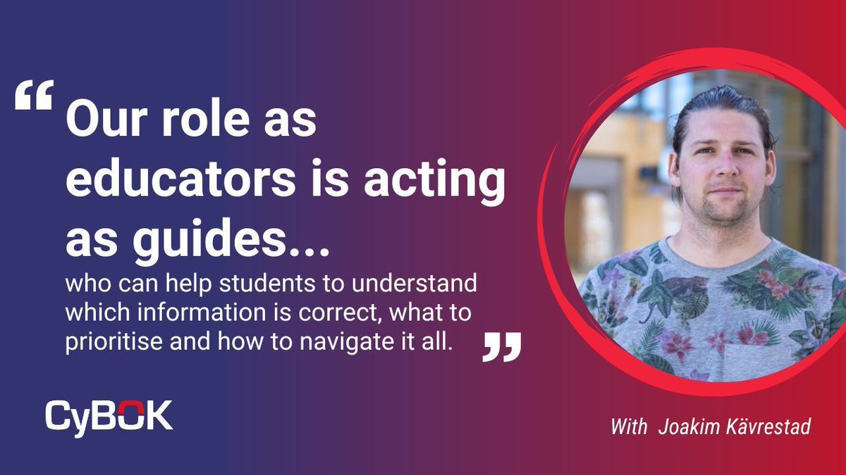 Did you catch our latest article?

Joakim Kävrestad  talks us through the importance of educators in forensics, and how CyBOK can be used to help guide students through the hurdles 🤝 

Read it here 👉 buff.ly/vG6Mtnv 

#CyBOK #Forensics #CyberCriminals #CyberEducation