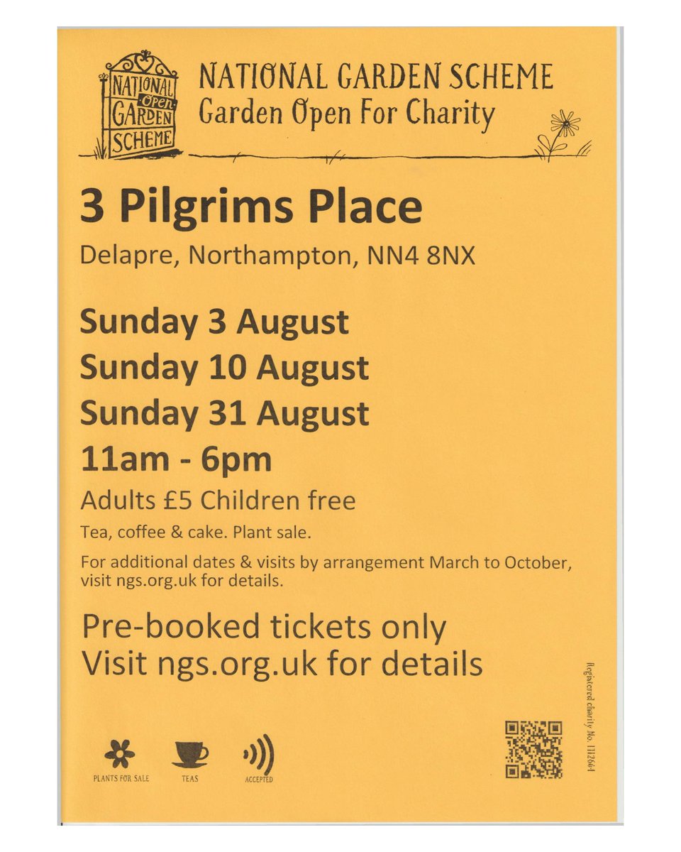 Northamptonshire (@northantsngs) on Twitter photo In August <a href="/NorthantsNGS/">Northamptonshire</a> have 3 gardens open with pre-booking essential
3 Pilgrims Place, NN4 8NX
Open 3, 10, 31 August
findagarden.ngs.org.uk/garden/47359/3…
24 Regent Street, NN9 5NB
Open 3 August
findagarden.ngs.org.uk/garden/47204/2…
Springfield House, PE9 3PF
Open 24 August.
findagarden.ngs.org.uk/garden/48558/s… In August <a href="/NorthantsNGS/">Northamptonshire</a> have 3 gardens open with pre-booking essential
3 Pilgrims Place, NN4 8NX
Open 3, 10, 31 August
findagarden.ngs.org.uk/garden/47359/3…
24 Regent Street, NN9 5NB
Open 3 August
findagarden.ngs.org.uk/garden/47204/2…
Springfield House, PE9 3PF
Open 24 August.
findagarden.ngs.org.uk/garden/48558/s…
