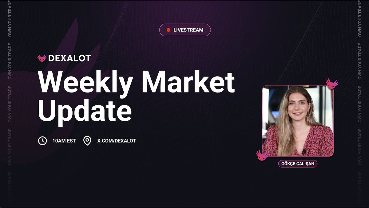 dexalot's tweet image. 🚨 New episode today!
Join @gokcecalisan at 10AM EST for Crypto Roundup — your weekly market update covering top movers, key trends, and what’s next in crypto.
See you soon!