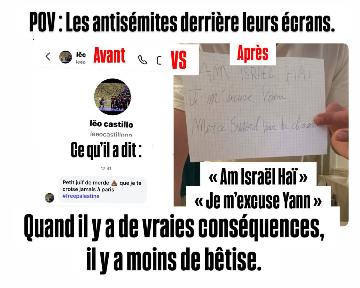 simao_rda's tweet image. Le bon sens 1 - 0 Leo l’antisémite.
Les afficher est la seule solution.
Sans haine, sans insultes, sans menaces.
Juste les mettre face à leur haine.