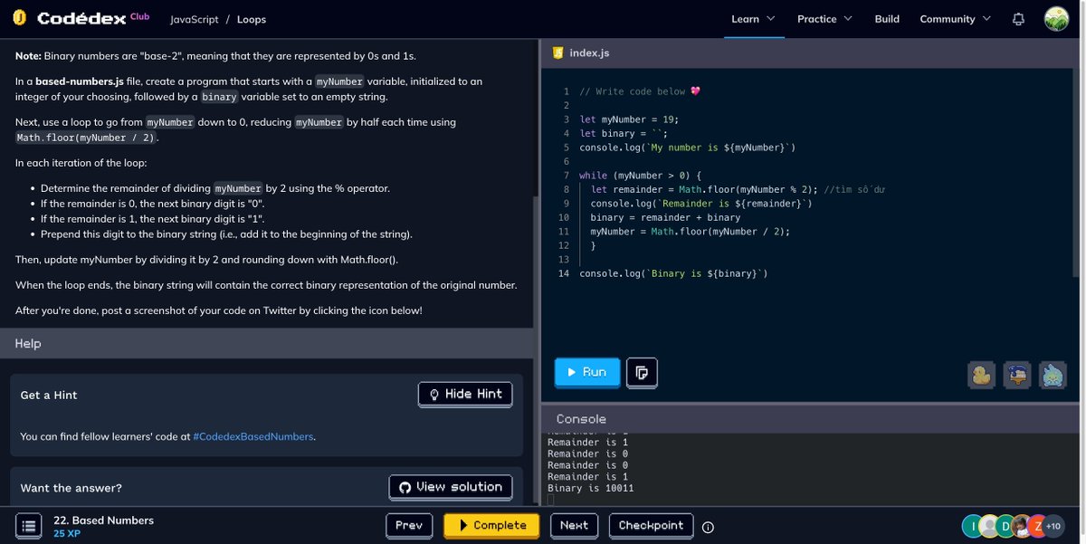 Quangnd126's tweet image. #CodedexBasedNumbers
Based number from Codedex. This is really challenging to me, perhaps coding is not my strength
