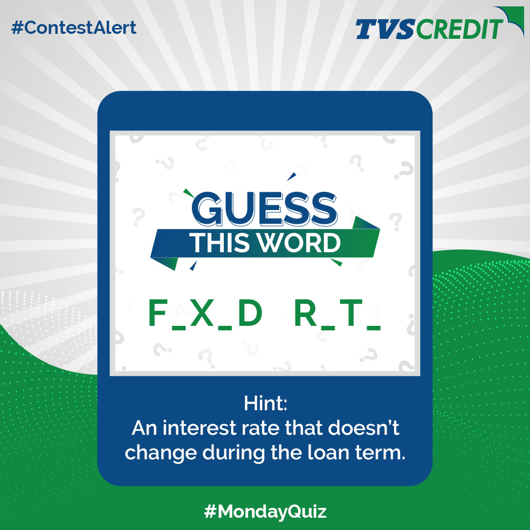 Think you know your loan lingo?

Put your financial knowledge to the test (and maybe win a voucher too!) 

Drop your answers in the comments and tag your smartest friends. Let’s see who gets it right!

#MondayQuiz #ContestAlert #TVSCredit #SmartMoves