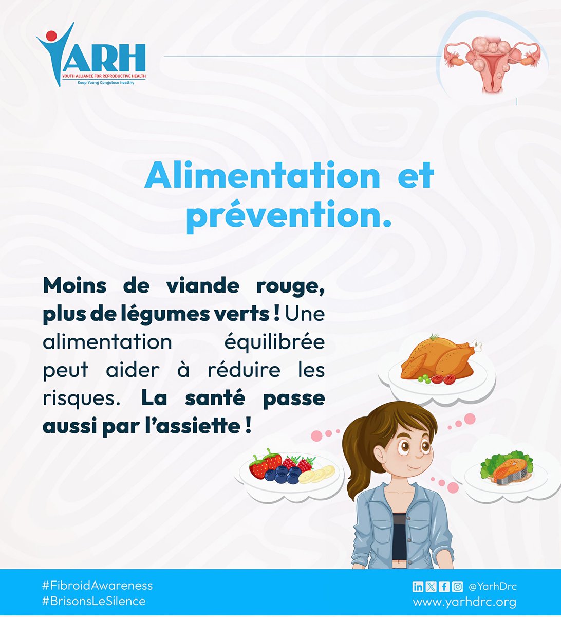 #fibroidawareness : La prévention des fibromes utérins repose sur la réduction des facteurs de risque modifiables
✅ Alimentation équilibrée
✅Activité Physique 
✅Maintenir un poids sain
On ne choisit pas ses gènes, mais on peut choisir ses habitudes.
Ensemble #BrisonsLeSilence