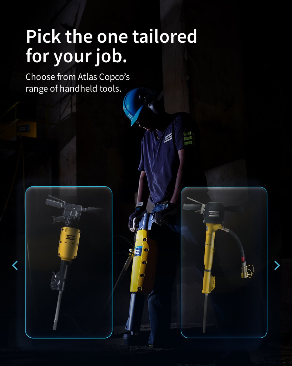 AtlasCopcoIndia's tweet image. Your job is unique. So is the tool you need.
That’s why Atlas Copco offers a range of handheld tools—precision-built, fuel-efficient, and tough.
Find the one that fits your site, your task, and your pace.
bit.ly/3Bddwfv

#AtlasCopcoIndia #HandheldTools #Construction