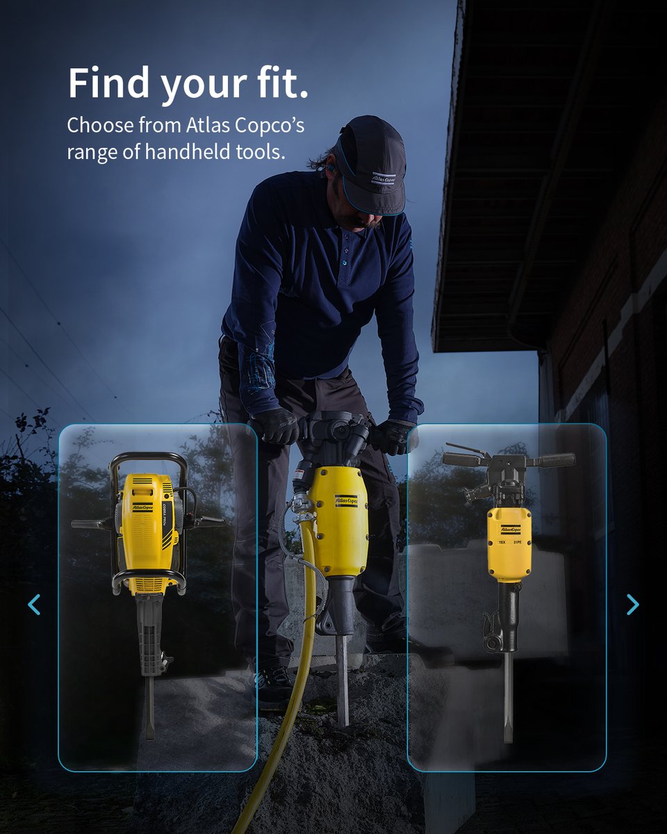 Your job is unique. So is the tool you need.
That’s why Atlas Copco offers a range of handheld tools—precision-built, fuel-efficient, and tough.
Find the one that fits your site, your task, and your pace.
bit.ly/3Bddwfv

#AtlasCopcoIndia #HandheldTools #Construction