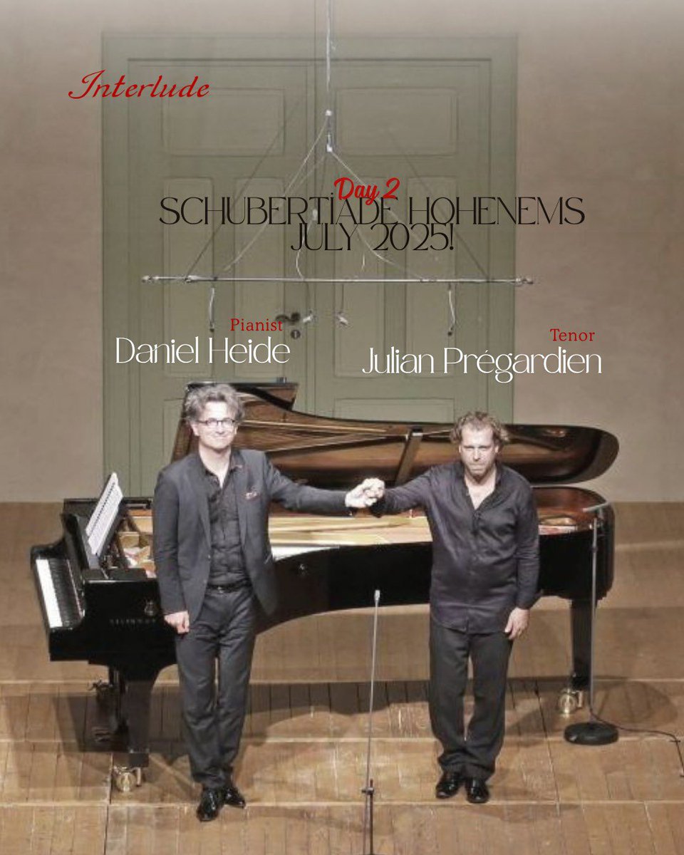 interludeHK's tweet image. Pianist William Youn brought clarity and color to Schubert’s sonatas and Ravel’s ocean dream.
In the evening, Julian Prégardien and Daniel Heide took us through Schubert’s Winterreise, a journey full of sorrow and haunting beauty.
#Schubertiade #ClassicalMusic #PianoDuet…
