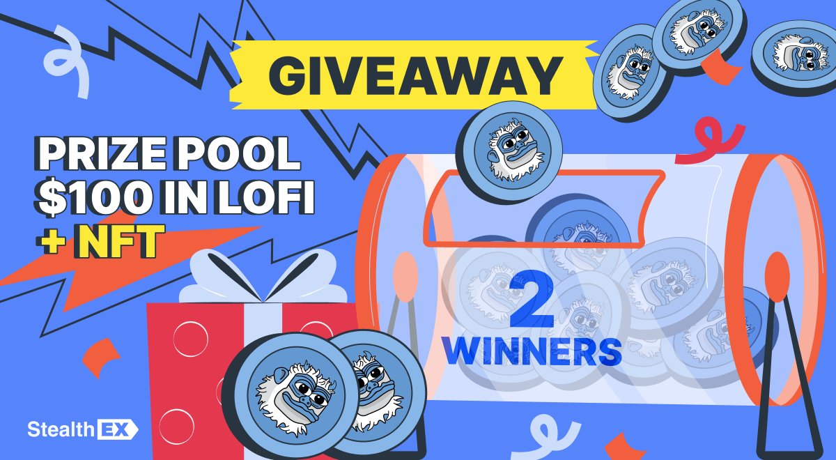 🚨 Giveaway time with StealthEX &amp; Lofi!

🏆 2 lucky winners will share 2 NFTs and $100 in $LOFI

To enter:
1⃣ Follow <a href="/StealthEX_io/">StealthEX</a> &amp; <a href="/lofitheyeti/">Lofi The Yeti</a>
2⃣ Like &amp; RT this post
3⃣ Tag 3 friends

⏳ Ends on July 28