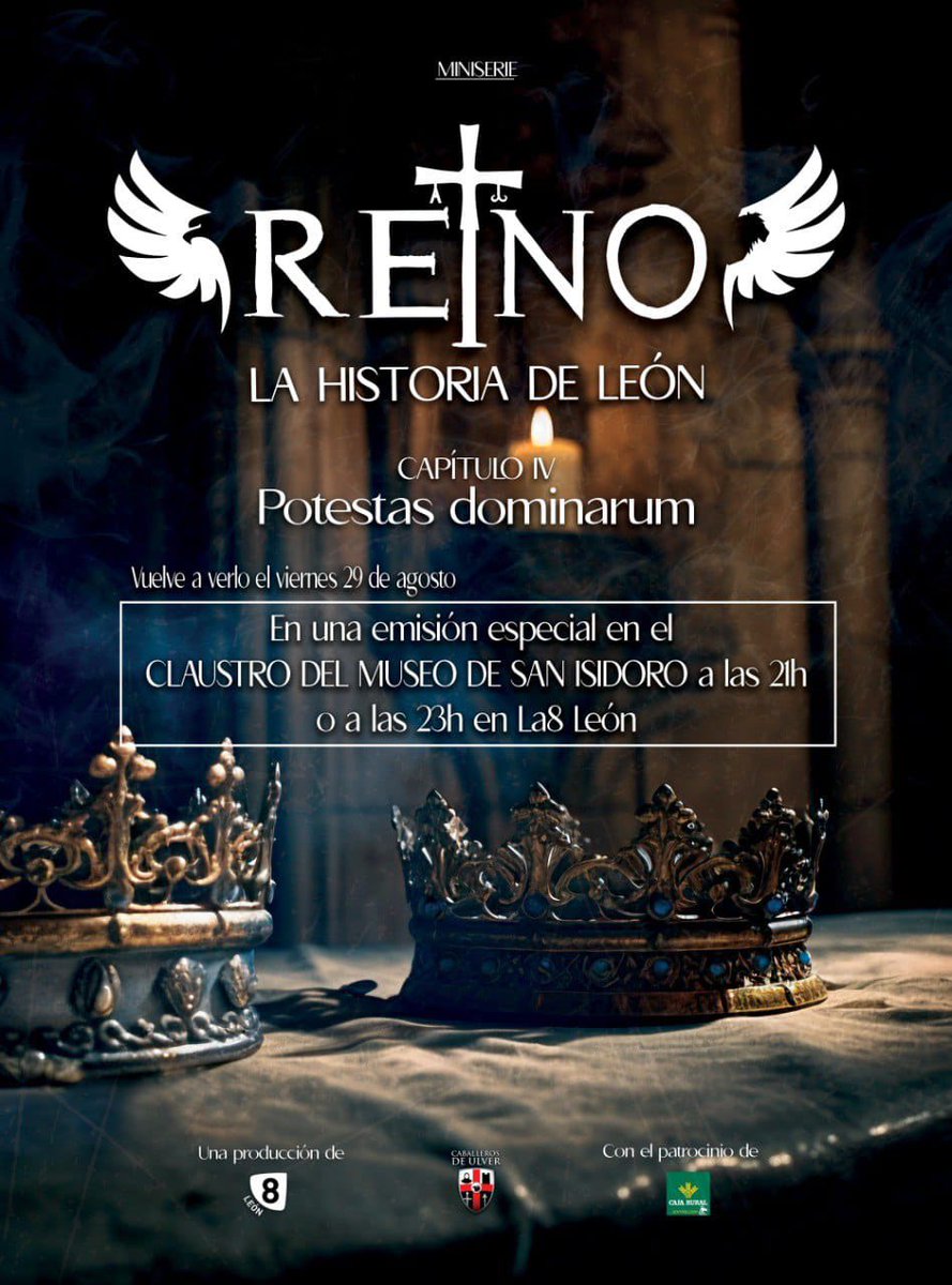 D O C U S E R I E S 
La8 LEÓN 
La gran miniserie 

REINO 
La historia de León  
2023, 2024. 2025 

Próximamente CAP 5 ‼️

youtube.com/playlist?list=…