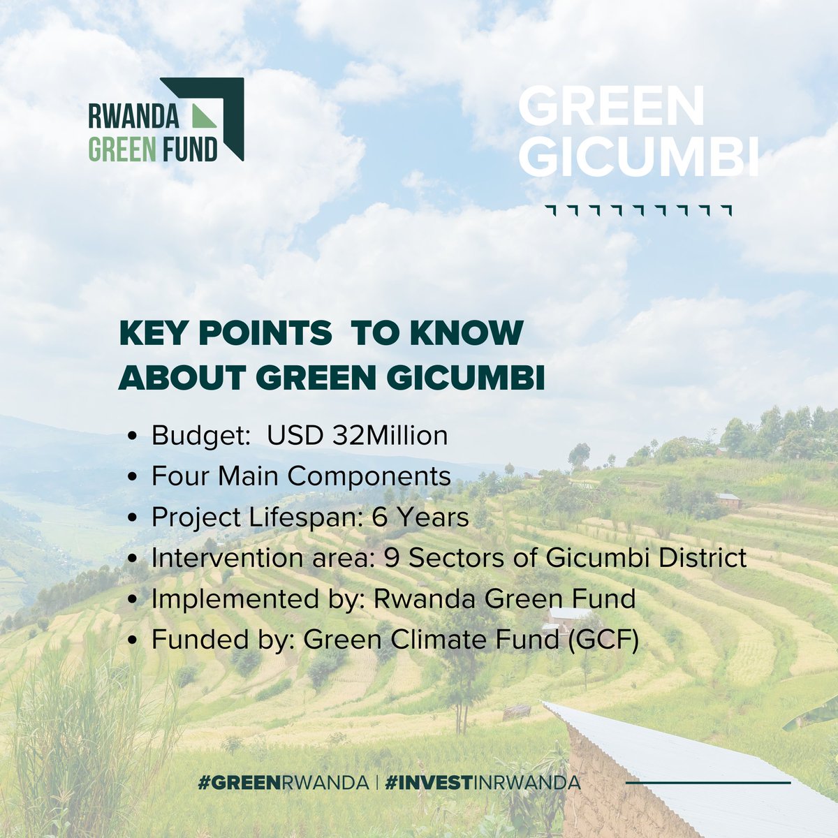 Green Gicumbi Project | Northern Rwanda (@greengicumbi) on Twitter photo Happy Monday!
As we promised you last week, starting today, we will be sharing, via our social media platforms, our achievements in numbers per project component.
Before we dive into that, here are the key points to know about us.
#OurImpactInNumbers🌿. <a href="/theGCF/">Green Climate Fund</a> Happy Monday!
As we promised you last week, starting today, we will be sharing, via our social media platforms, our achievements in numbers per project component.
Before we dive into that, here are the key points to know about us.
#OurImpactInNumbers🌿. <a href="/theGCF/">Green Climate Fund</a>
