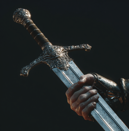 TheStudioBigly's tweet image. Midjourney when I'm asking for a sprite of a hand holding a sword in first person.