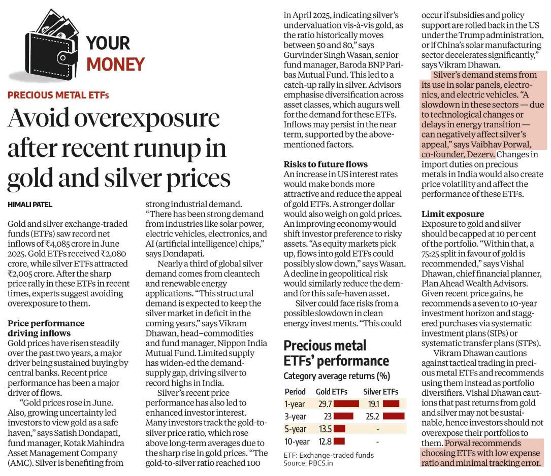 Dezerv (@dezervhq) on Twitter photo Gold & silver are surging, but how should you invest?
In a conversation with <a href="/bsindia/">Business Standard</a>, our co-founder <a href="/vaibhavpor/">Vaibhav Porwal</a> explains: treat them as long-term diversifiers, not momentum plays. Gold stores value. Silver rides industrial demand.
Read the entire article: Gold & silver are surging, but how should you invest?
In a conversation with <a href="/bsindia/">Business Standard</a>, our co-founder <a href="/vaibhavpor/">Vaibhav Porwal</a> explains: treat them as long-term diversifiers, not momentum plays. Gold stores value. Silver rides industrial demand.
Read the entire article: