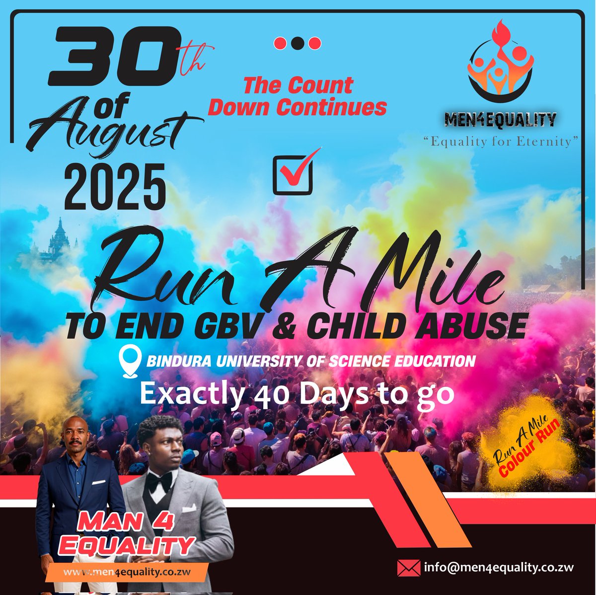 Men4Equality's tweet photo. Monday is a fresh start, it's never too late to dig in and begin a new journey of success. The way you start your Monday sets the tone for your entire week. Make it count.

#equalityforeternity
#runagainstgbv
#men4equality
#colourforchange
#endchildabuse https://t.co/VKCSWbOxcf