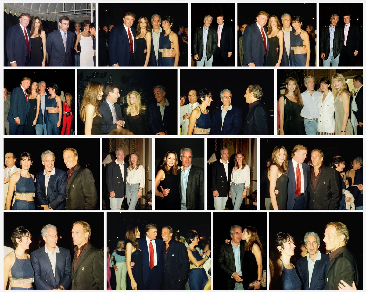 KremlinTrolls's tweet image. Melania and Donald Trump partying with Jeffrey Epstein, Prince Andrew and Ghislaine Maxwell at Mar-a-Lago
1995 - 2000
Other notable figures: Gwendolyn Beck who took part in orgies with Epstein, Michael Bolton and college student and socialite Celina Midelfart