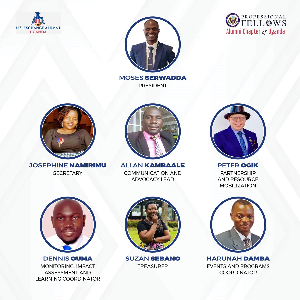 U.S. Exchange Alumni Uganda (@usalumniuganda) on Twitter photo Meet <a href="/PFPUganda/">Professional Fellows Program (PFP) Uganda Alumni</a> Leadership
#knowyourprogram #useauganda Meet <a href="/PFPUganda/">Professional Fellows Program (PFP) Uganda Alumni</a> Leadership
#knowyourprogram #useauganda