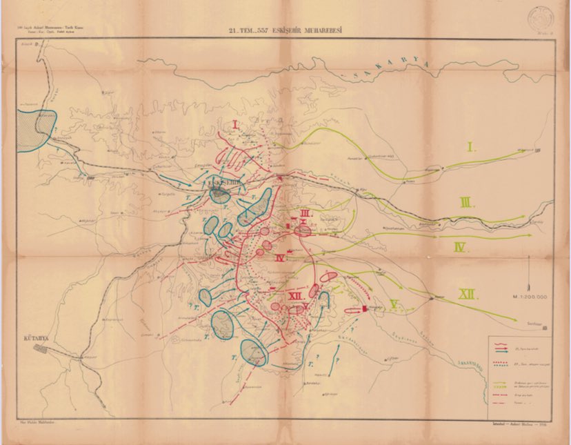 Kütahya-Eskişehir Muharebeleri – Yunan İleri Harekâtı, 14.Gün (21 Temmuz 1921)

20 Temmuz’da Yunan ordusunun hemen her cephede üstünlük sağlaması, özellikle 12’nci Grup’un sol kanadının çökmesi, Batı Cephesi birliklerinin Eskişehir doğusu–Seyitgazi hattında tutunamayacağını