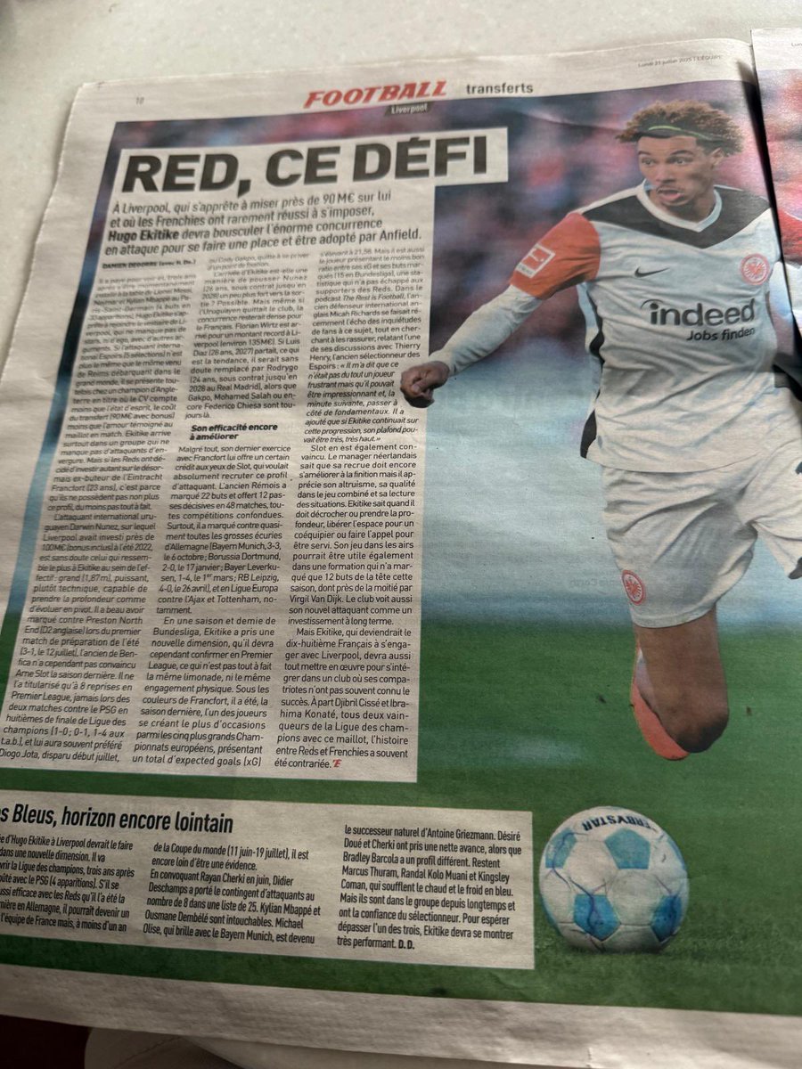 GModenbach's tweet image. Heute zwei komplette Seiten zur @Eintracht und @hekitike9 in Équipe

…ein Ritterschlag für Krösche und Dino und die Eintracht imho… 😃