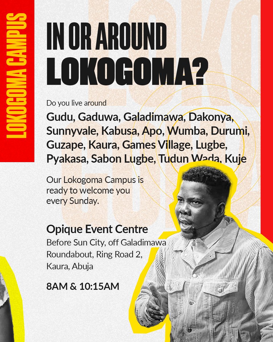 Hello Abuja Family!

We’re growing within the Capital!

📌Swipe Left to learn about our 3 campuses, service times and locations. 

CCI Utako - <a href="/CCI_Abuja/">Abuja Campuses: Celebration Church Int'l</a>
CCI Mararaba - <a href="/CCI_Mararaba/">CCI Mararaba Campus</a>
CCI Lokogoma - <a href="/CCI__Lokogoma/">CCI Lokogoma Campus</a>

#cciglobal #cciabuja #cciutako #ccimararaba #ccilokogoma