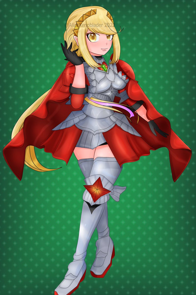 AliceXenoblader's tweet image. Three years ago today, I drew this Mythra in the style of Three Hopes Edelgard.
Still really happy with how it came out, but I can’t help but feel like it needs more “Mythra-ness”. I should’ve emphasised her Core Crystal or combined her tiara with Edelgard’s.
#art #xenoblade