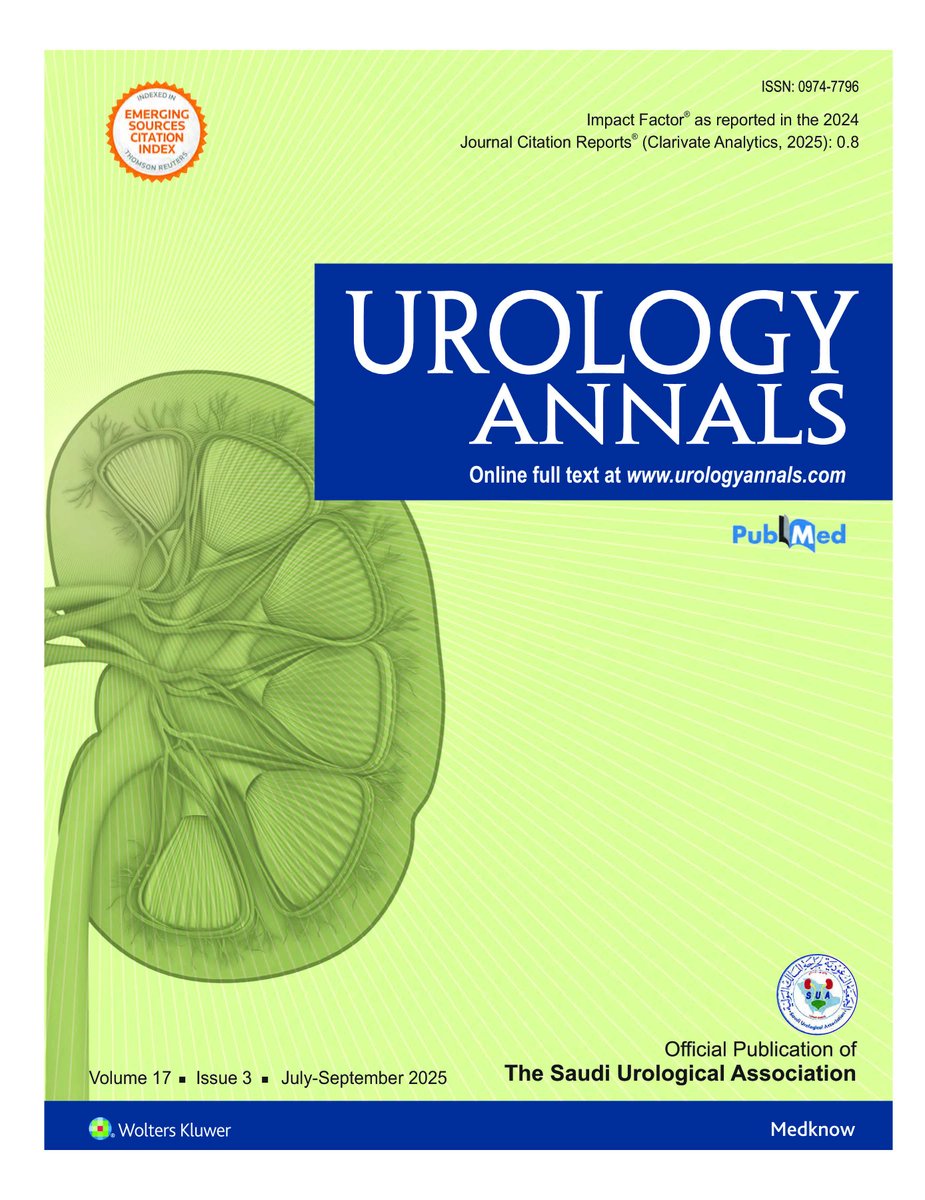 July 2025 UA is now available. Jul-Sep 2025 - Volume 17 - Issue 3  urologyannals.com

The complete PDF link is available here:
drive.google.com/file/d/1H9k6Rz…