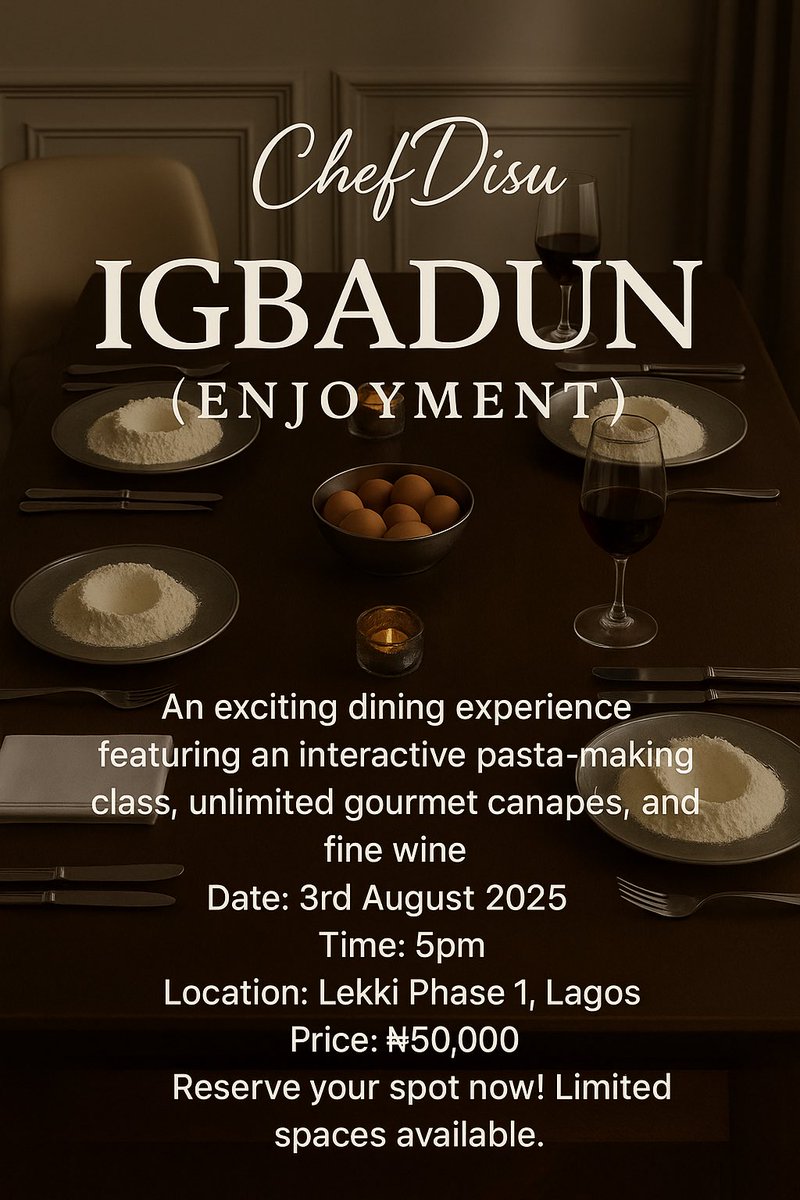 appetinolagos's tweet photo. Join us for an immersive culinary experience https://t.co/BWB3n8ePsm