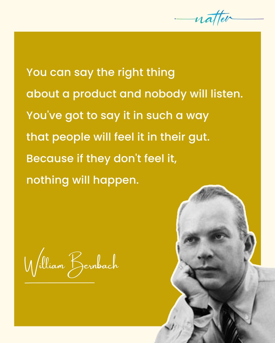 nattertalks's tweet photo. William Bernbach, co-founder of DDB, revolutionized advertising by bringing creativity and emotion to the forefront. His work still inspires ad agencies today. A true legend in humanizing ads.

#advertisingagency #copywriting #adagency #agencylife https://t.co/IyMKQCBJbj