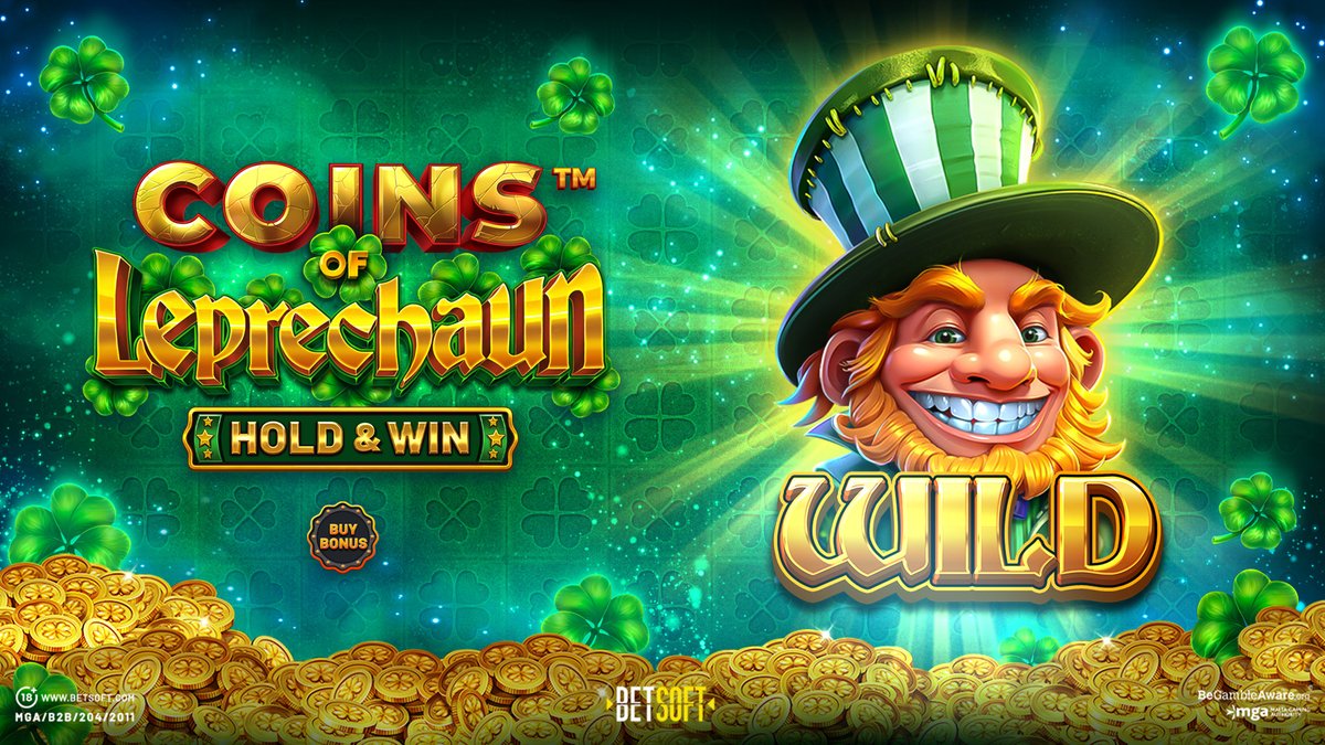 BetsoftGaming's tweet photo. ⏳ 3 days to go!
Watch for the WILD symbol in Coins of Leprechaun – Hold &amp; Win™️ — it substitutes for all but BONUS symbols to help you form winning combos on all 3 reels!🍀

🎰 https://t.co/arJHpmWxqJ

🔞 https://t.co/XLEsVN8E8H

 #WildSymbol #HoldAndWin #Slots #Betsoft #iGaming https://t.co/6Ond0QBryo