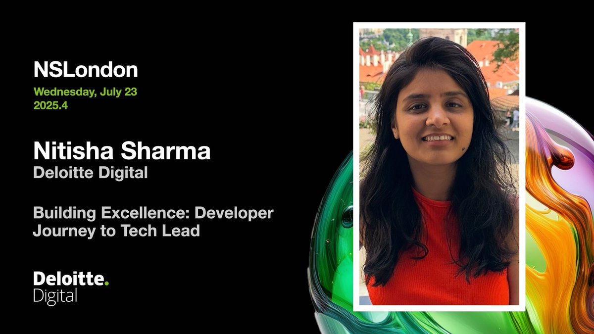 Our first speaker for our July event is Nitisha Sharma (Deloitte Digital)

“Building Excellence: Developer Journey to Tech Lead”

Whether you're aspiring to tech lead or already on the path, this talk offers insights to help you grow with confidence.