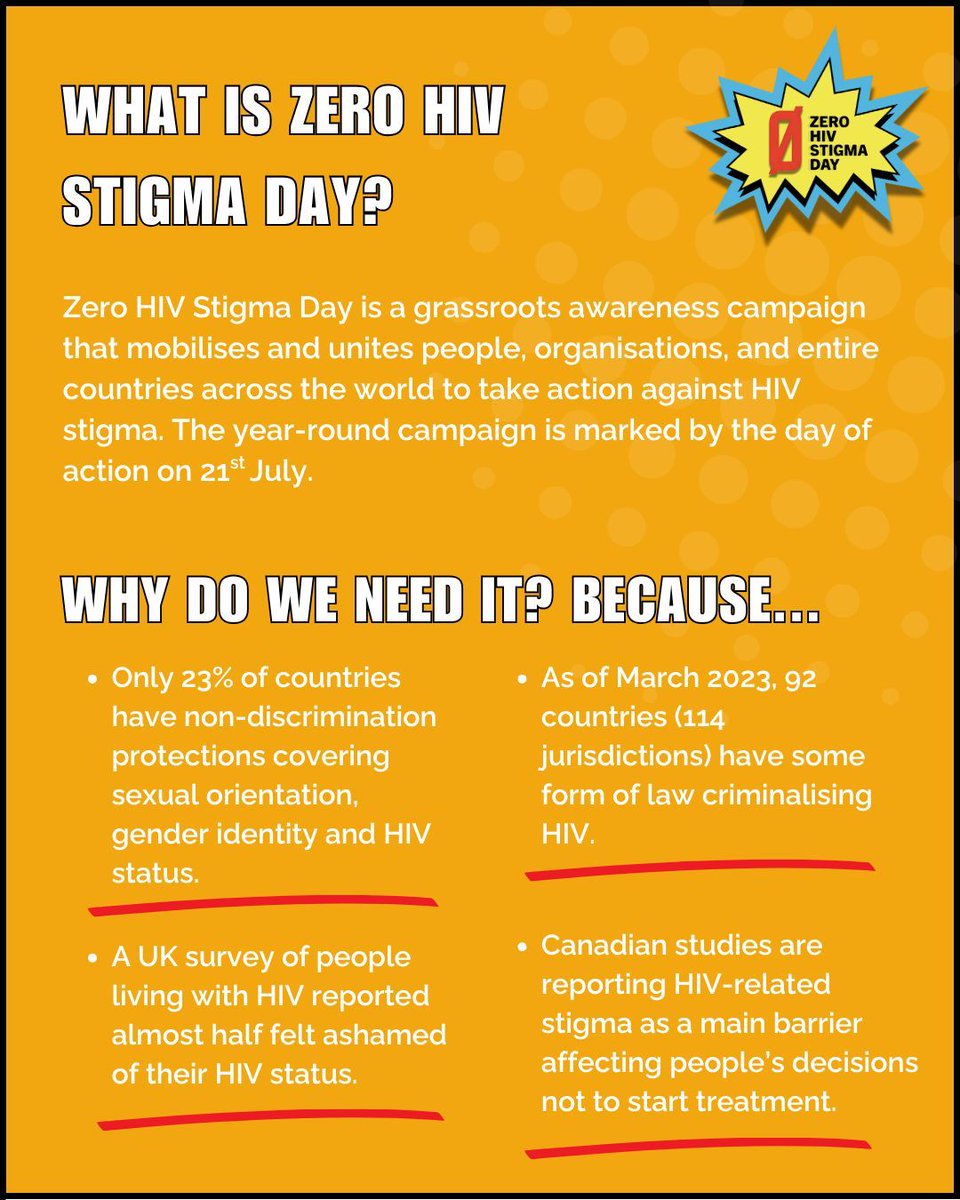Today is Zero HIV Stigma Day!!

By removing HIV stigma, we create opportunities for equitable healthcare, stronger communities, and the realisation of human rights for all. 

#ZeroHIVStigmaDay