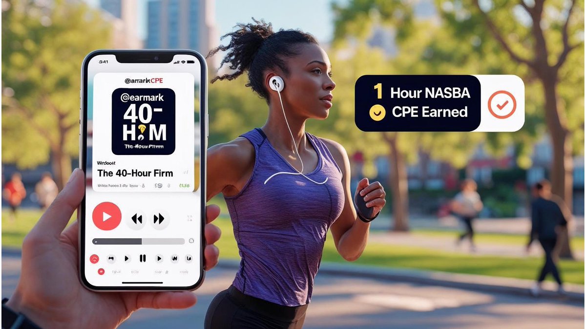 Free hour of NASBA-approved CPE while you exercise? Yes. Grab The 40-Hour Firm on <a href="/earmarkcpe/">Earmark</a> and turn your work out into “working on” time.

#accountantsandaccounting #taxtwitter #transformyourfirm