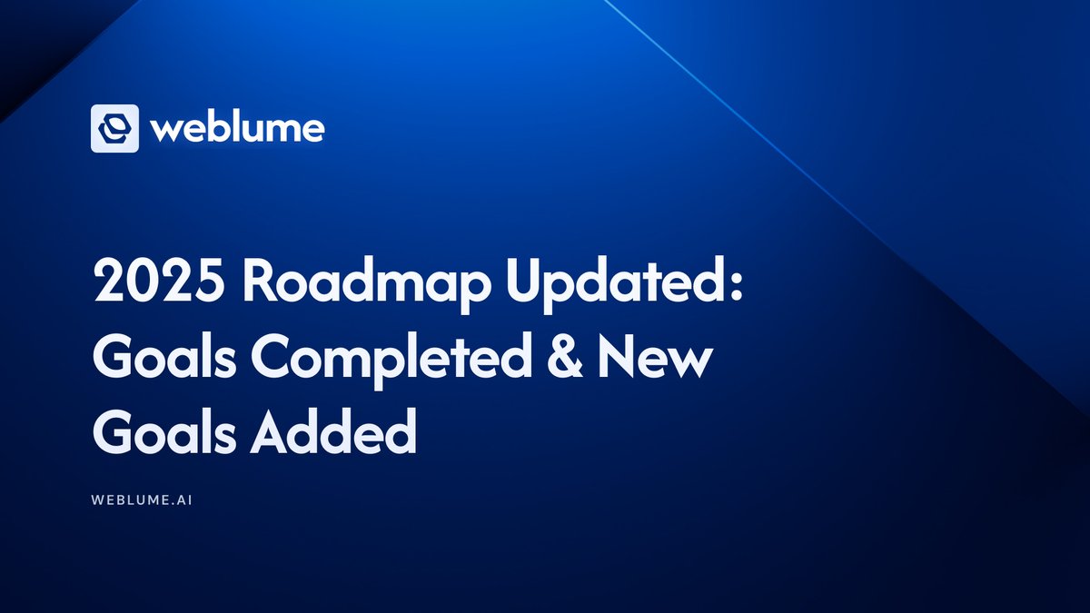 WeblumeAI's tweet image. Our roadmap has been updated:
✅ Some Q2 goals marked as completed
✨ Stage 2 expanded with new goals - including a brand new service and new Telegram tools (to be revealed soon)
More goals will be added to Stage 2 and Stage 3 this week.
Check the full roadmap in our docs:…