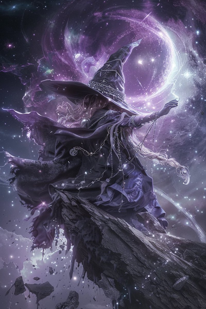 From the Witch Series —
A celestial witch cloaked in stardust, summoning power from the void.

#WitchSeries #GalaxyWitch #CosmicMagic #AIArt #midjouroney