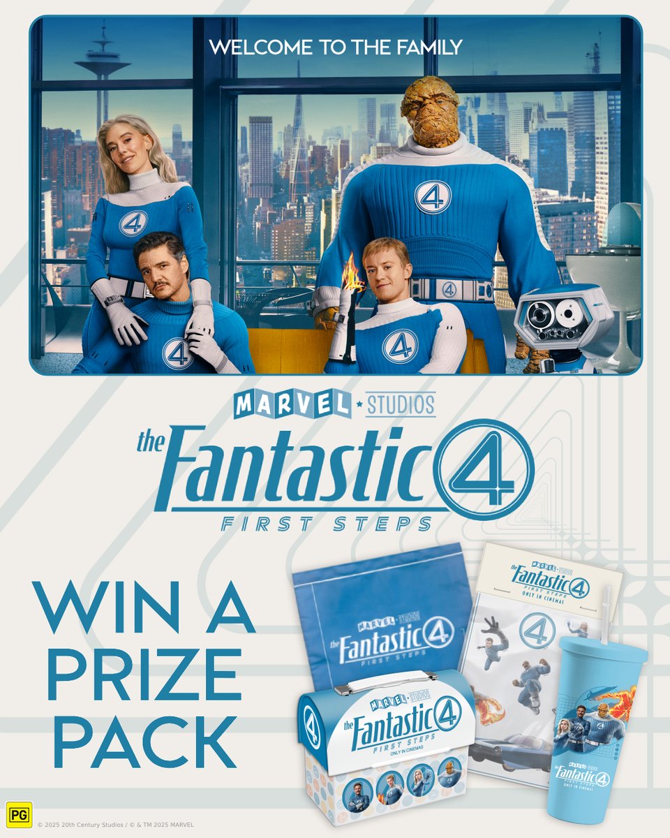 DendyCinemas's tweet image. Prepare 4️⃣ launch. To celebrate the release of Marvel Studios' THE FANTASTIC FOUR: FIRST STEPS at Dendy Cinemas on July 24, you could WIN a merch prize pack!
Enter here for your chance to WIN - woobox.com/f27kid
#TheFantasticFour