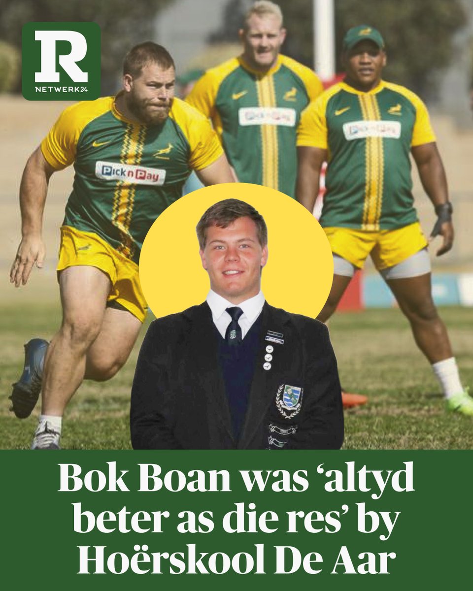 RapportSA's tweet image. Boan Venter was reeds op skool sterker as die ander seuns aan die Hoërskool De Aar en het veral sy teenstanders in die skrums laat knor.
Lees meer deur die skakel in ons bio.