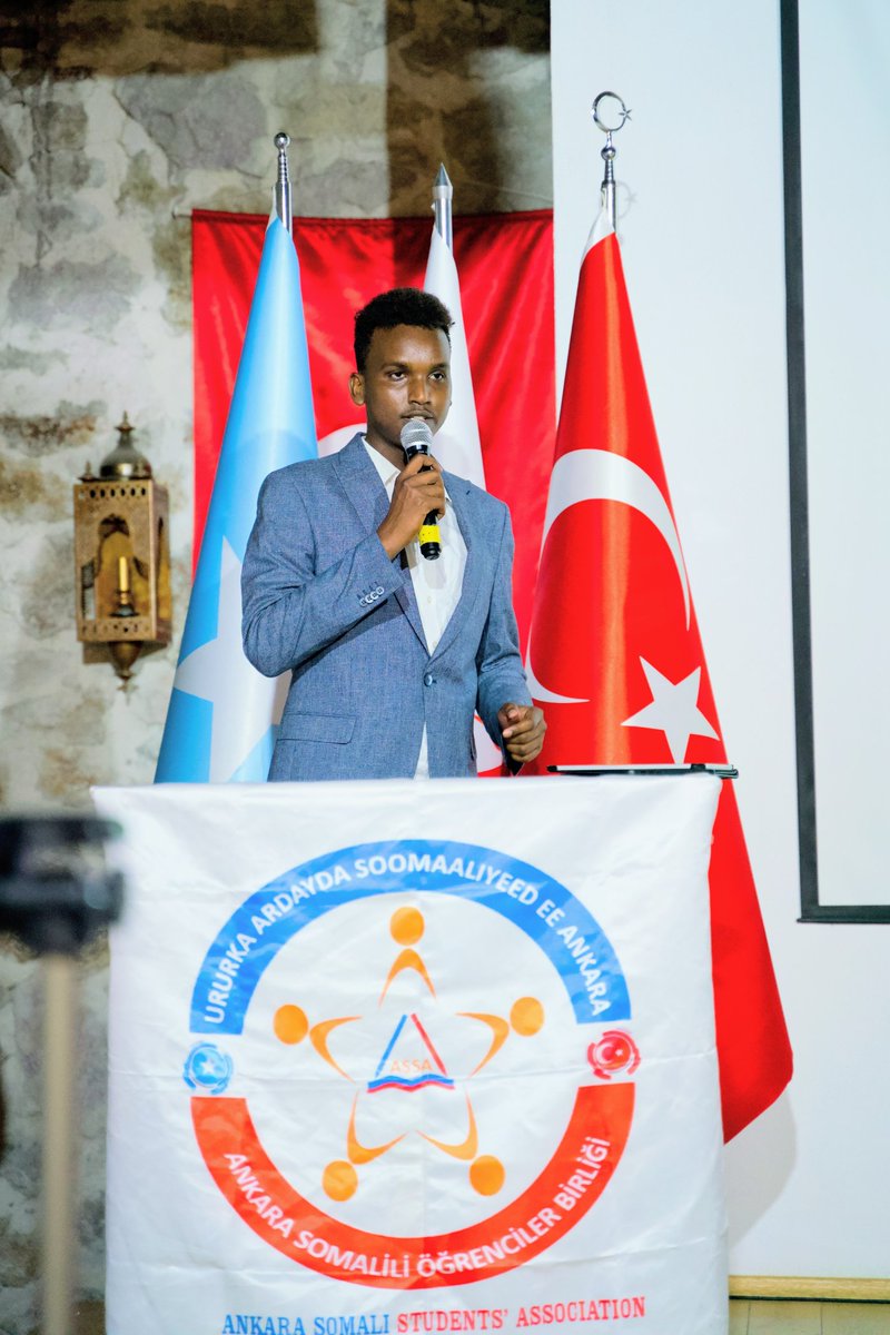 ambabdirahim's tweet photo. Last night, I presented the preliminary findings of my upcoming research on Somalia–Türkiye relations, focusing on education diplomacy at a graduation event organized by the Somali Students’ Union in Ankara with nearly 100 students graduating from different universities in Ankara https://t.co/NmUCEJDyP2