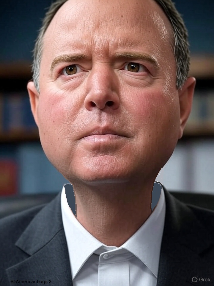 AmericanLogicX's tweet image. Good morning!
I pray that you all can hold your head up high and face Monday's challenges and adventures with your head screwed on properly.
Of course, that may prove difficult with a pencil neck. I don't think Adam Schiff is having a good time.