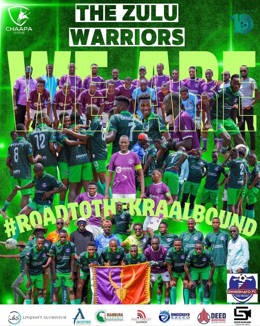 We are happy to announce that the Zulu warriors of Dingiswayo have qualified for the 2025 <a href="/ChaapaLeague/">Chaapa League</a> play offs #RoadToTheKraal .  we join <a href="/Yoboyobo2006/">SN10 CHAMPIONS 🏆</a>  as the first teams to book tickets. We thank you so much for the support! Our players and supporters, thank you !!
QUALIFIED
