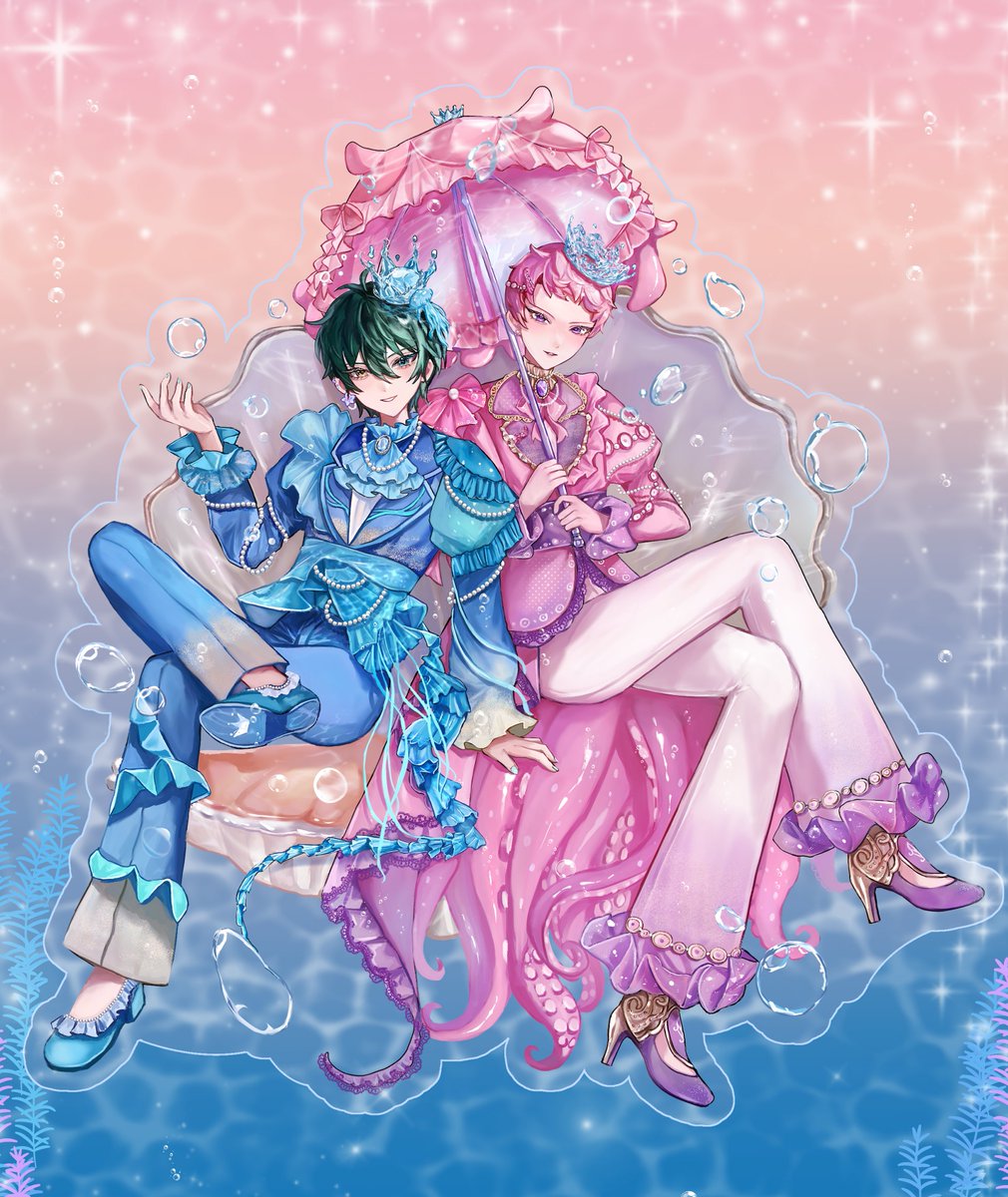 Manini_seka's tweet image. 8月ブリデで出す予定の
🪼と🐙モチーフのみか宗アクスタです
※特殊水面アクリル板仕様
※イベント後BOOTH通販予定
詳細は後日またツイートします。