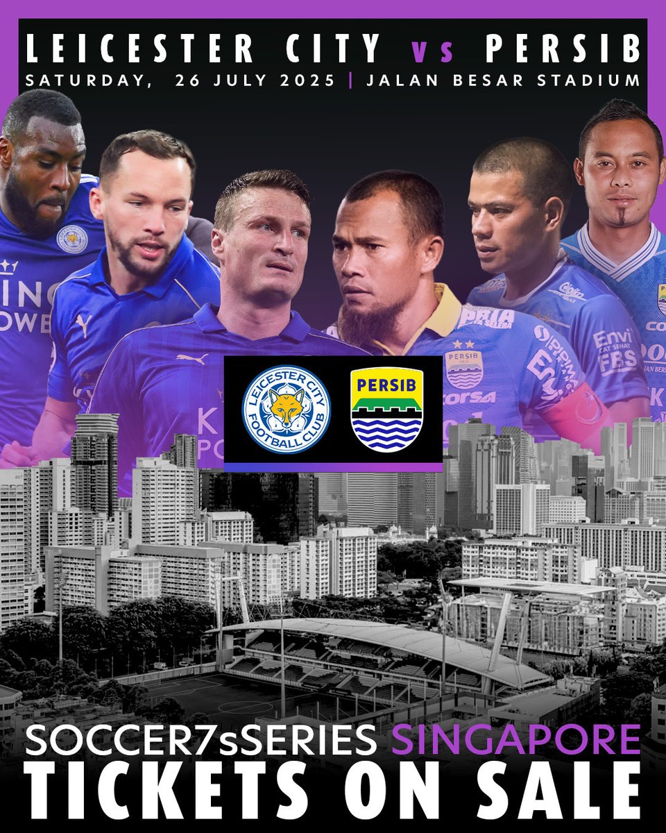 Soccer7sSeries's tweet image. They’ve ruled Premier League nights. 🏴
They’ve carried Indonesian pride. 🇮🇩
Now, Leicester City legends meet Persib heroes in Singapore. 🔥
Don’t miss this iconic face-off‼️
#Soccer7sSeries #FasterFootball