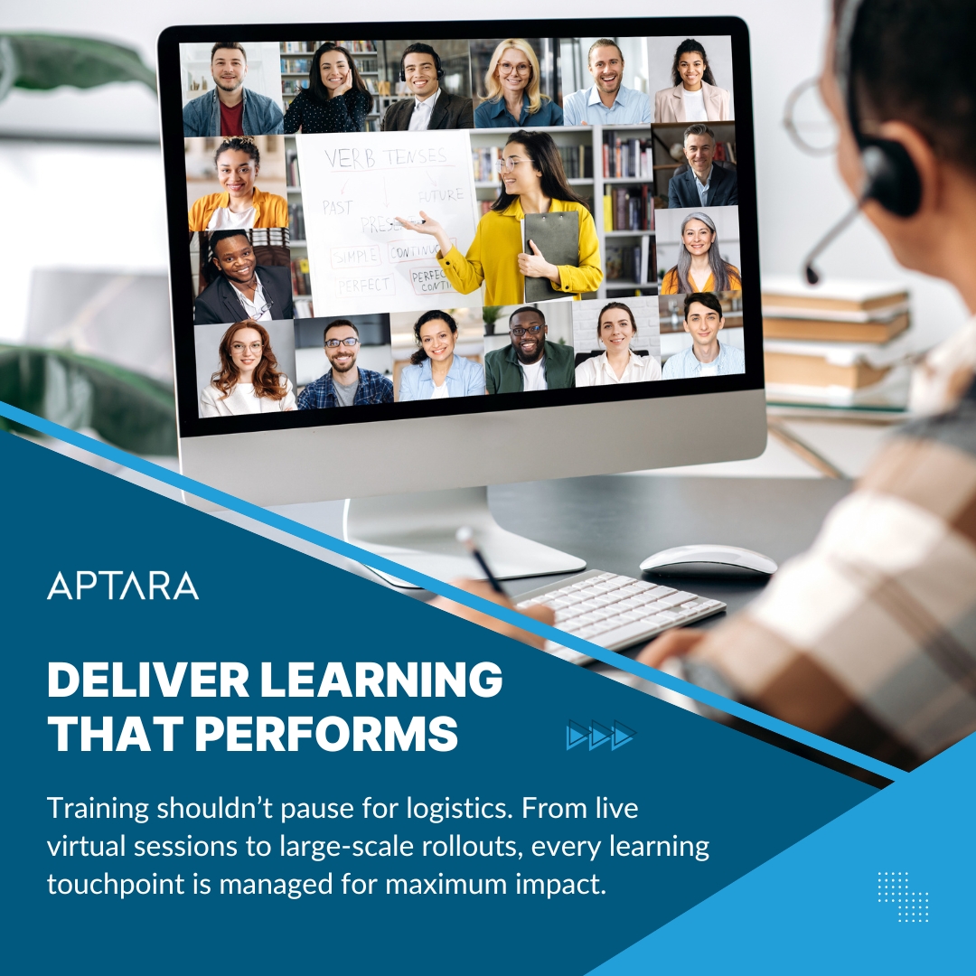 Your learning content is only as good as the way it’s delivered.🌐<a href="/Aptara/">Aptara</a> ensures that training reaches the right people on time, across all platforms.

📎 Learn how we deliver learning that drives ROI:   shorturl.at/i5Y15
#GlobalTraining #Apatara #LearningDelivery #LnD