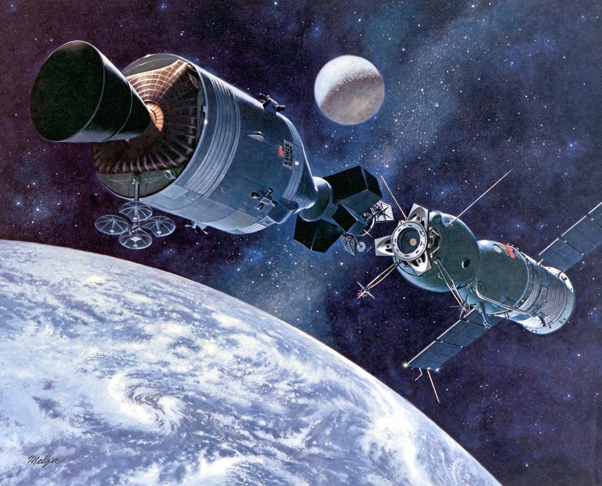 W lipcu 2025 mija 50 lat od pierwszej międzynarodowej misji załogowej: Apollo-Sojuz. Kto by pomyślał, że w 2025 roku wykonuje się amerykańsko-polsko-węgiersko-indyjskie misje załogowe? :)
kosmonauta.net/2025/07/apollo…