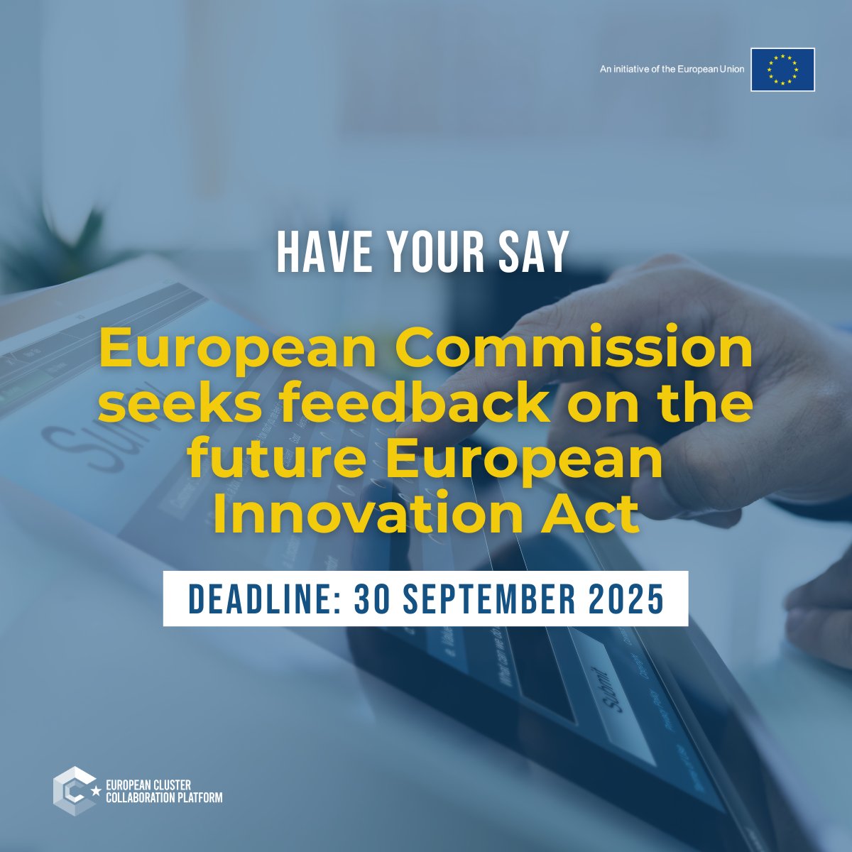 Clusters_EU's tweet image. 💡What should Europe’s innovation future look like?
🇪🇺The @EU_Commission wants your input on the upcoming European Innovation Act – focused on how innovative ideas reach the market.
👥#EUClusters, SMEs, researchers: have your say by 30 September.
#ECCP🔗clustercollaboration.eu/content/commis…