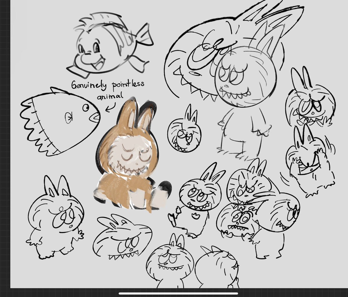 5NAFBTS's tweet image. Labubu so cute. I drew from memory