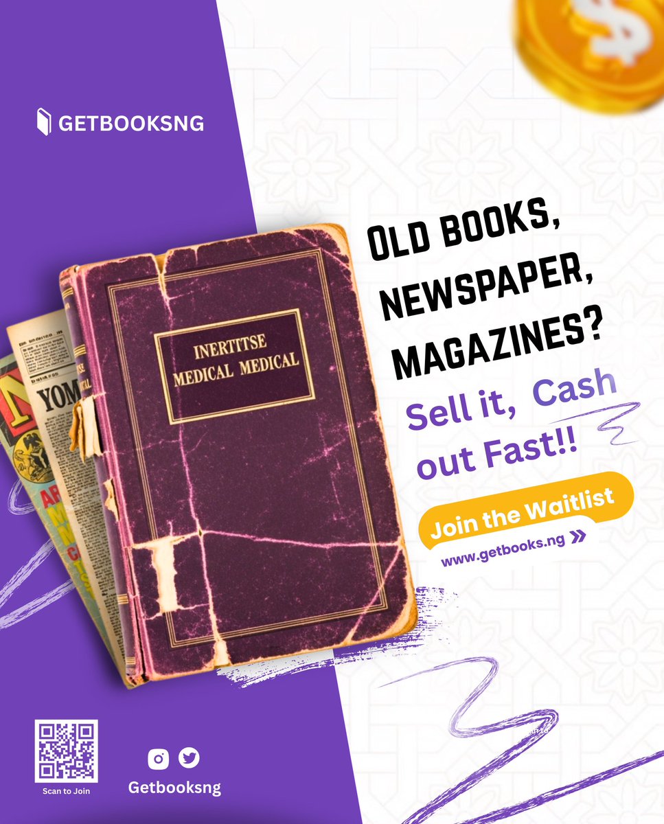 Did you know your old magazines and books can turn into cash!

Nigeria’s first online marketplace that lets you sell any book from anywhere straight from your phone.

Declutter your shed earn some extra cash💰 

Join the waitlist now at getbooks.ng