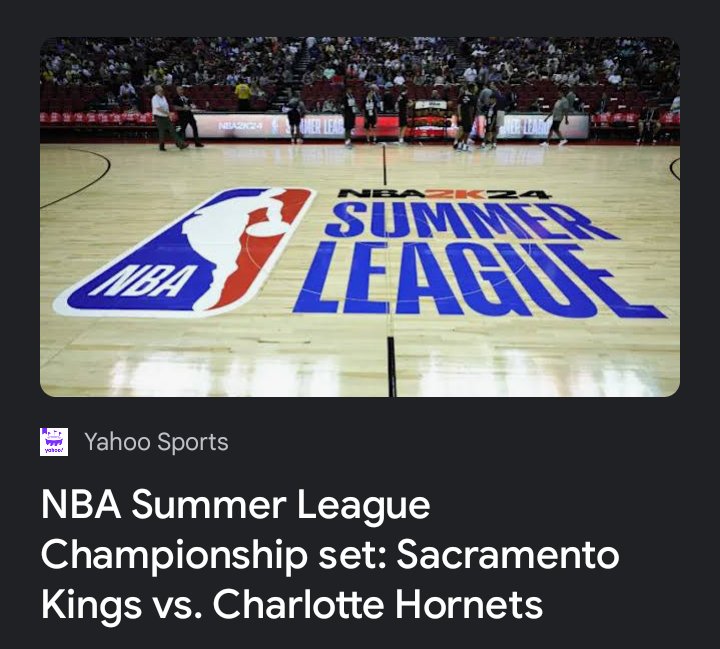 FCemby74703's tweet image. 🏀 The stage is set!
Sacramento Kings 🔥 vs. Charlotte Hornets 🐝
Who will rise as the Summer League champs?
#NBASummerLeague #KingsVsHornets #BasketballShowdown