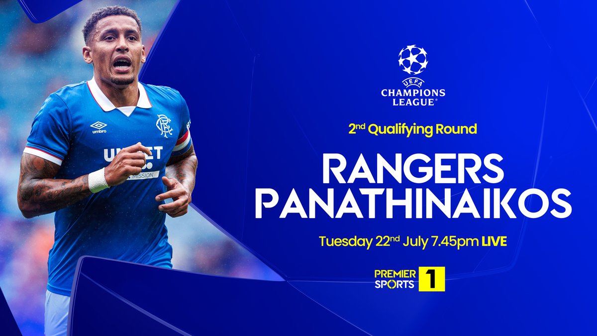 🏆LIVE Tomorrow; UEFA Champions League first leg clash between Rangers and Panathinaikos! 

📺Join us on Premier Sports 1 from 7.15pm for our live coverage of the game. 

🍻Sign up your venue;
☎️0871 2228484
📨commercial@premiersports.com